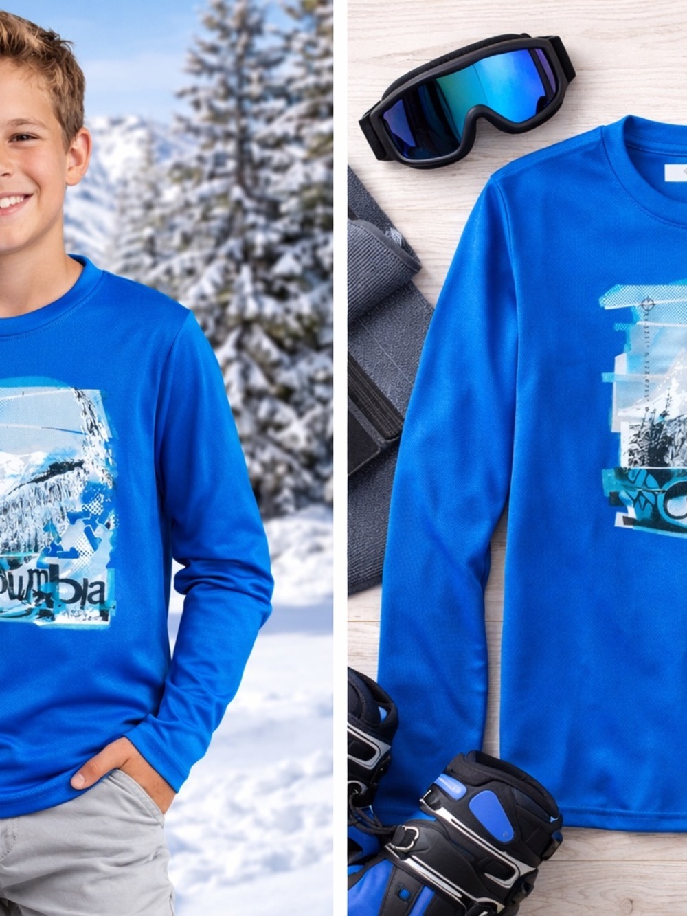 Columbia Royal Blue Long-Sleeve Graphic Tee
